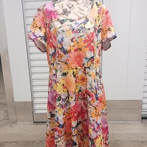 Modamix Pink and Orange Flutter Sleeve Sundress